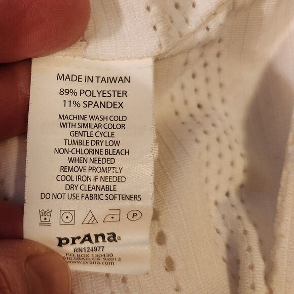 White Prana Ambrosia Racerback Tank, Athleisure Beach Breathable Workout Sz S - Picture 7 of 9